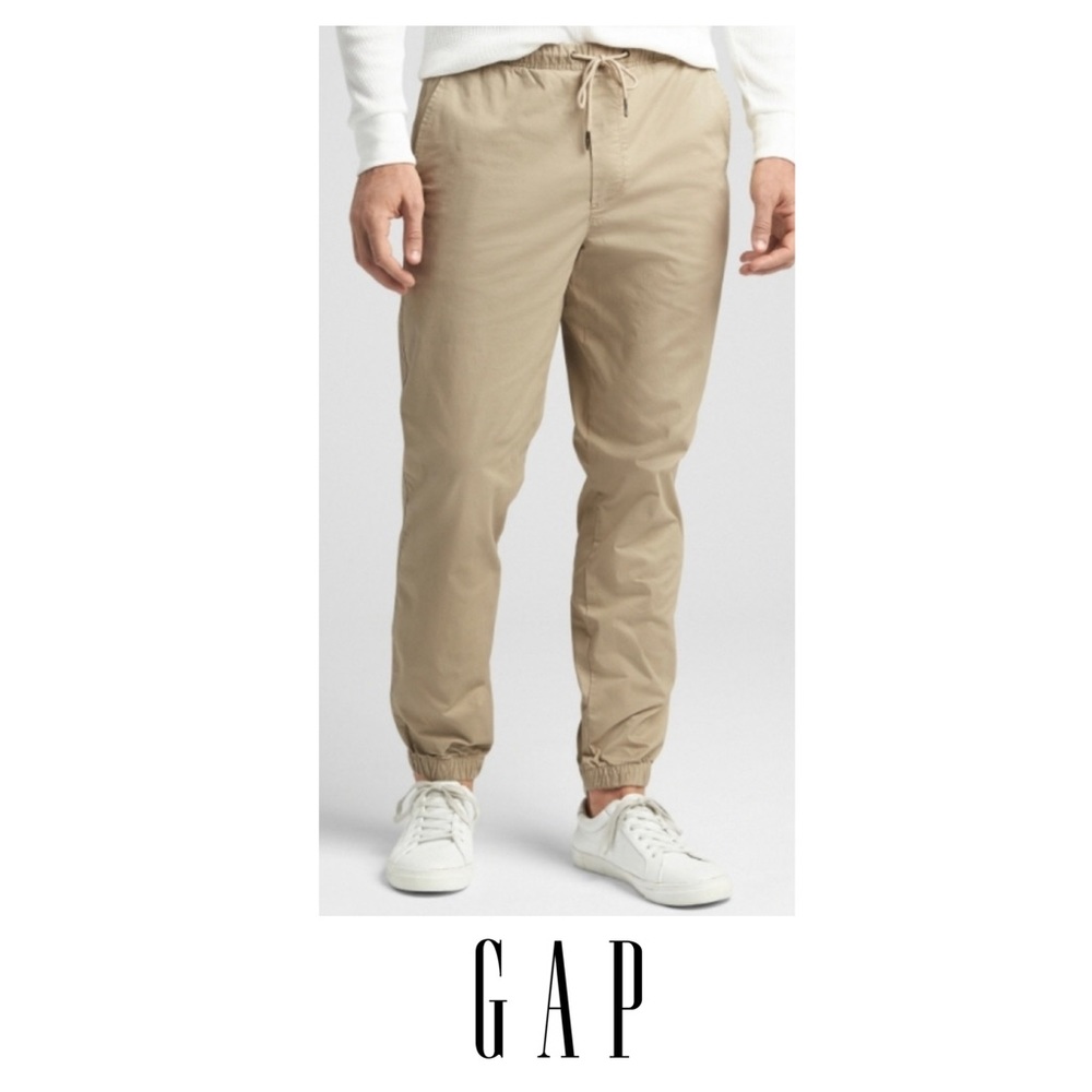 GAP TWILL JOGGER PANTS Khaki Tan